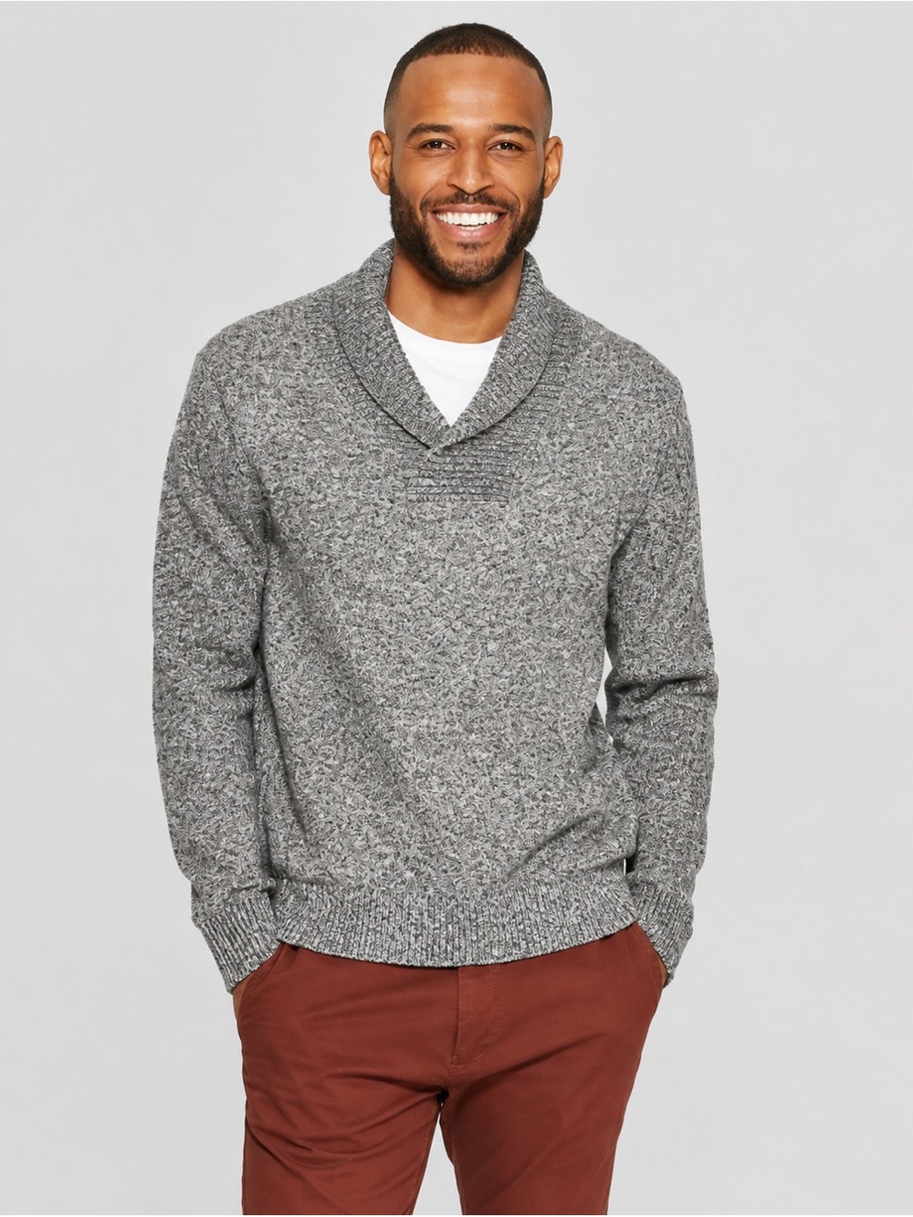 Goodfellow & Co Gray Cowl Neck Cozy Sweater Pullover Ribbed M Grandpacore NWT